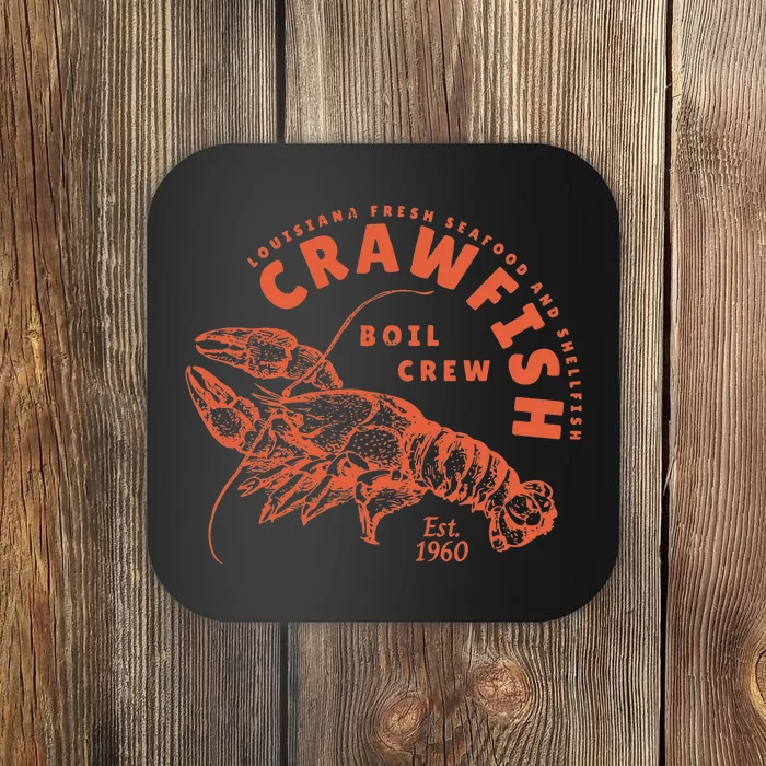 Crawfish Crew Retro Louisiana Cajun Seafood Gift Coaster