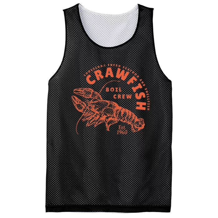 Crawfish Crew Retro Louisiana Cajun Seafood Gift Mesh Reversible Basketball Jersey Tank