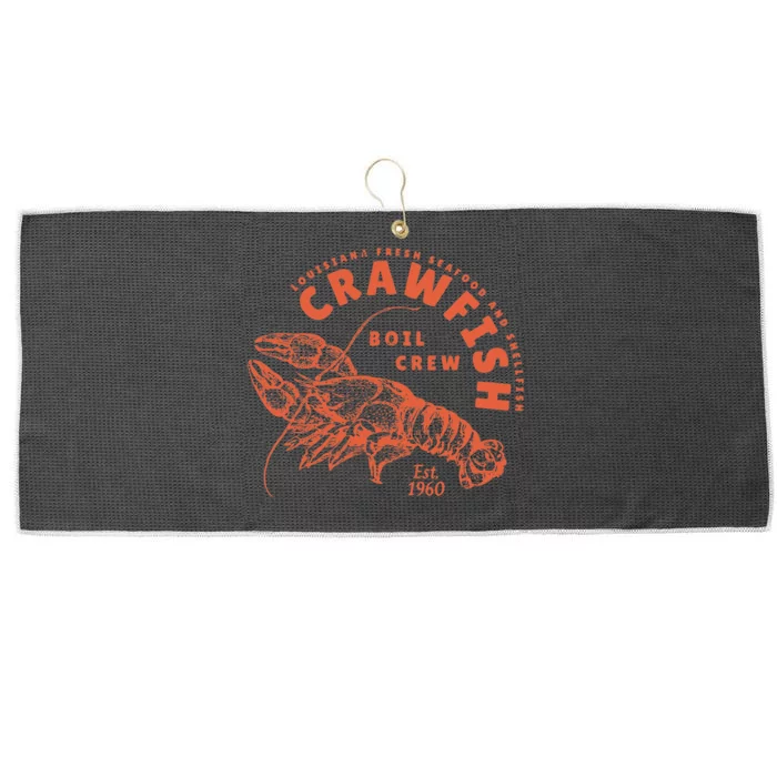 Crawfish Crew Retro Louisiana Cajun Seafood Gift Large Microfiber Waffle Golf Towel