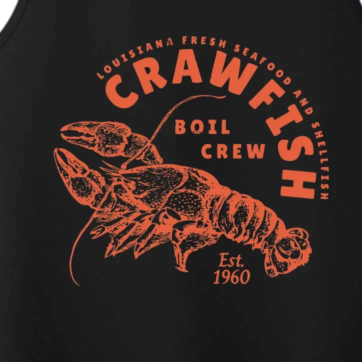 Crawfish Crew Retro Louisiana Cajun Seafood Gift Performance Tank