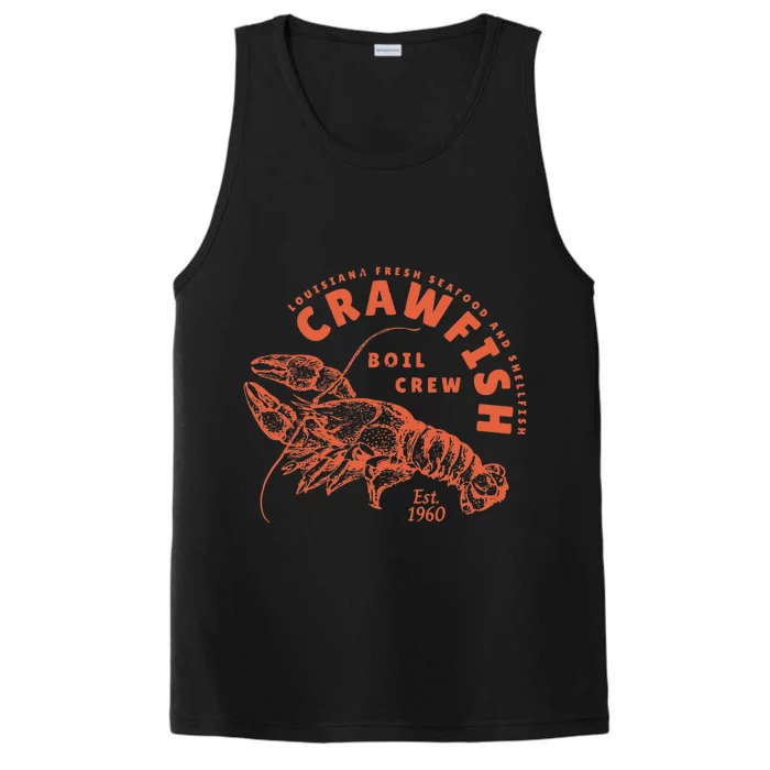 Crawfish Crew Retro Louisiana Cajun Seafood Gift Performance Tank