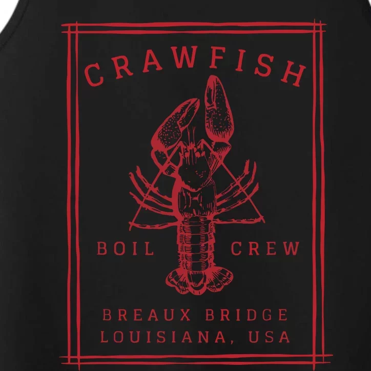 Crawfish Crew Retro Louisiana Cajun Seafood Gift Performance Tank