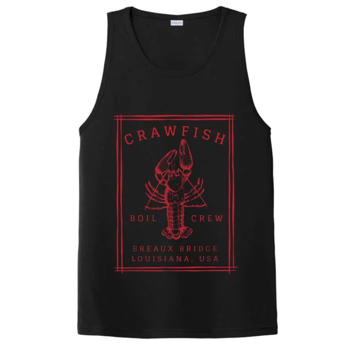 Crawfish Crew Retro Louisiana Cajun Seafood Gift Performance Tank