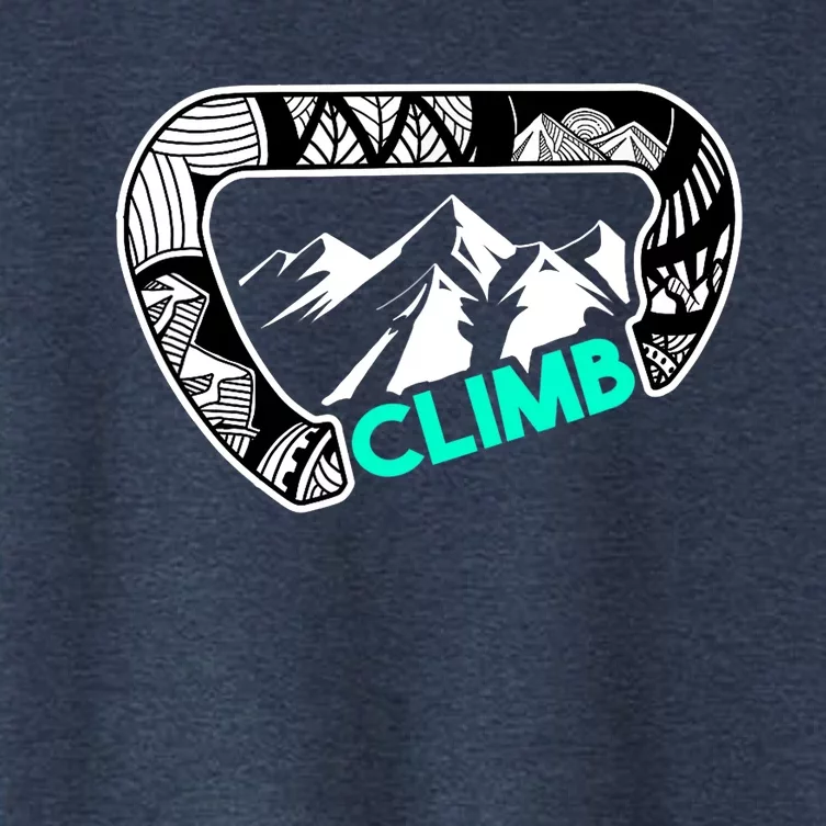 Cool Carabiner Rock Climbing Gift Print Climber Bouldering Women's Crop Top Tee