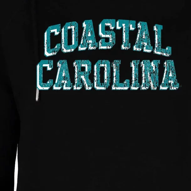 Coastal Carolina Retro Arch Logo Womens Funnel Neck Pullover Hood