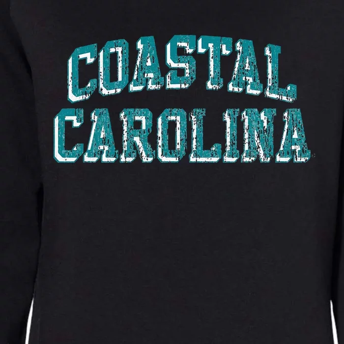 Coastal Carolina Retro Arch Logo Womens California Wash Sweatshirt