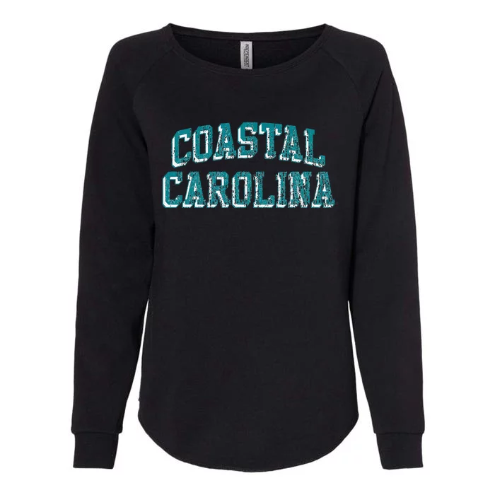 Coastal Carolina Retro Arch Logo Womens California Wash Sweatshirt