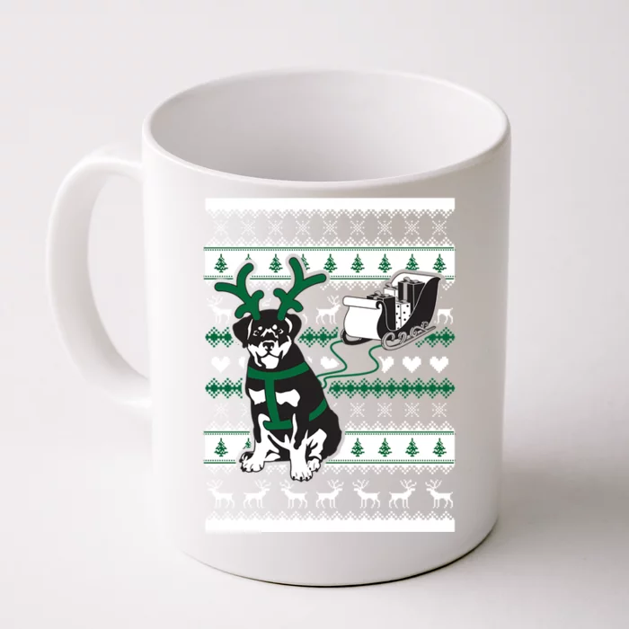 Cute Christmas Rottweiler Gift Front & Back Coffee Mug