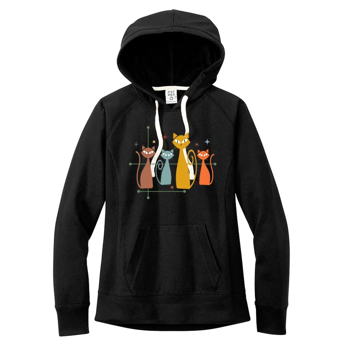 Century Cat Retro Cool Women's Fleece Hoodie