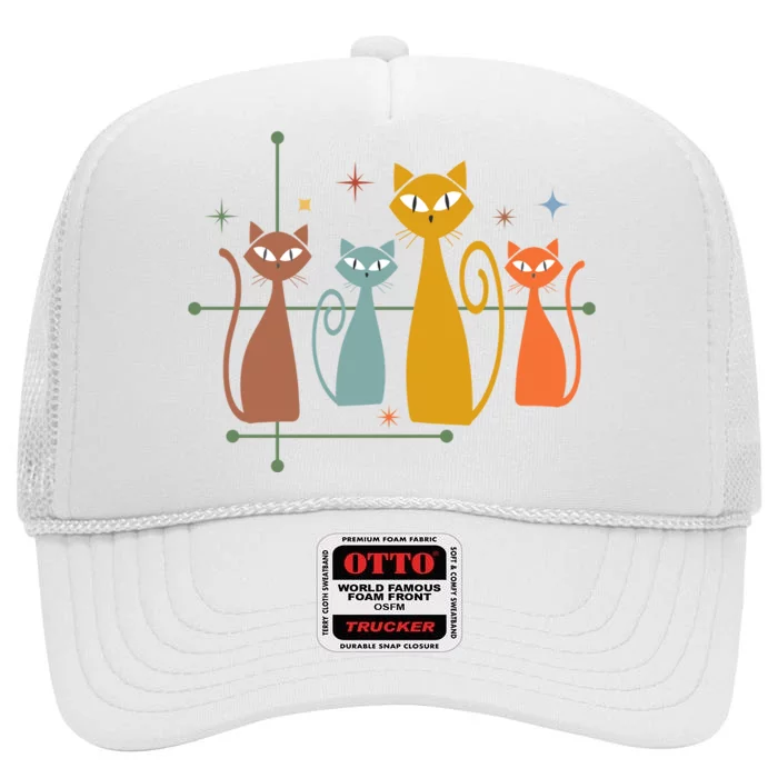 Century Cat Retro Cool High Crown Mesh Trucker Hat