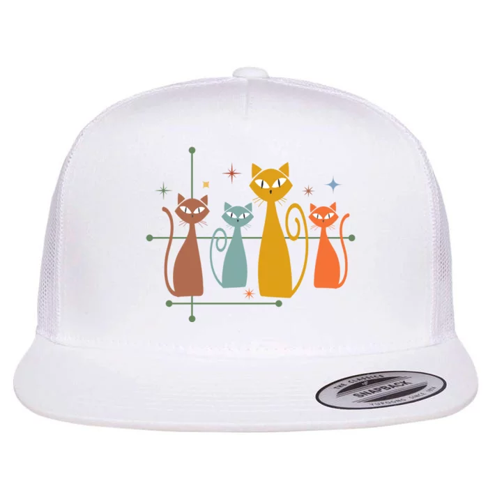 Century Cat Retro Cool Flat Bill Trucker Hat