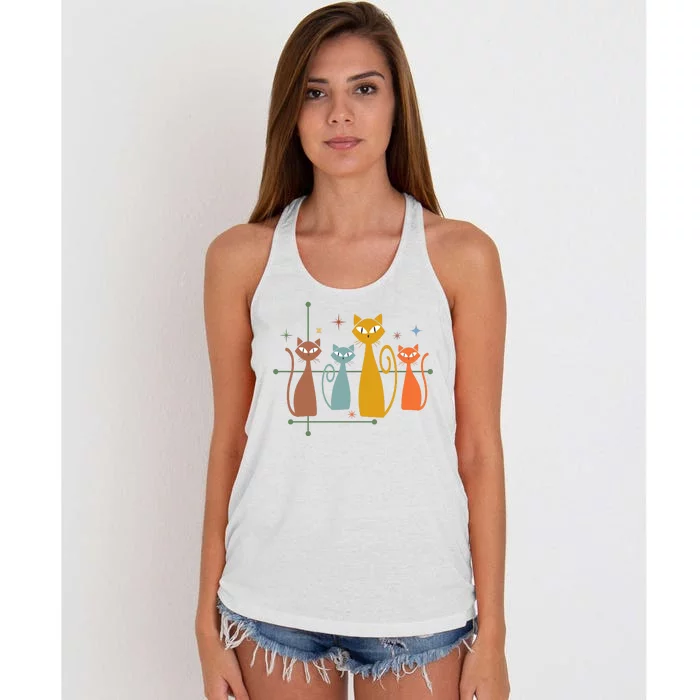 Century Cat Retro Cool Women's Knotted Racerback Tank