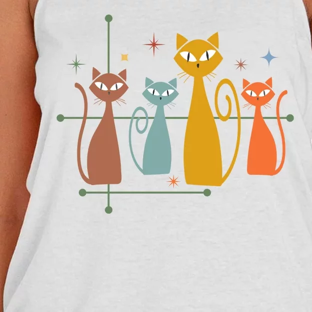 Century Cat Retro Cool Women's Knotted Racerback Tank