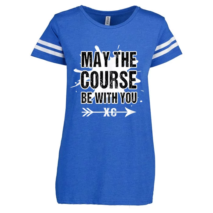 Cross Country Runner May The Course Be With You Enza Ladies Jersey Football T-Shirt