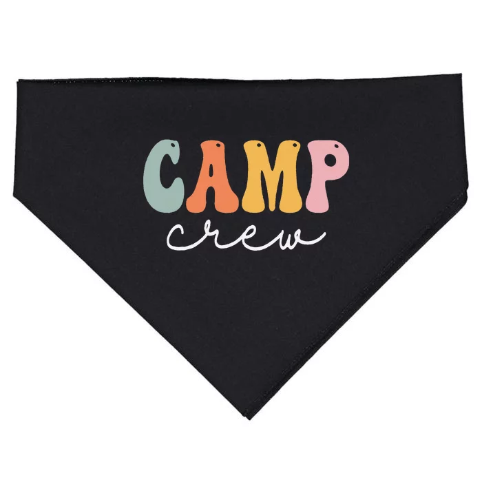 Camp Crew Retro Groovy Vintage Happy First Day Of School USA-Made Doggie Bandana