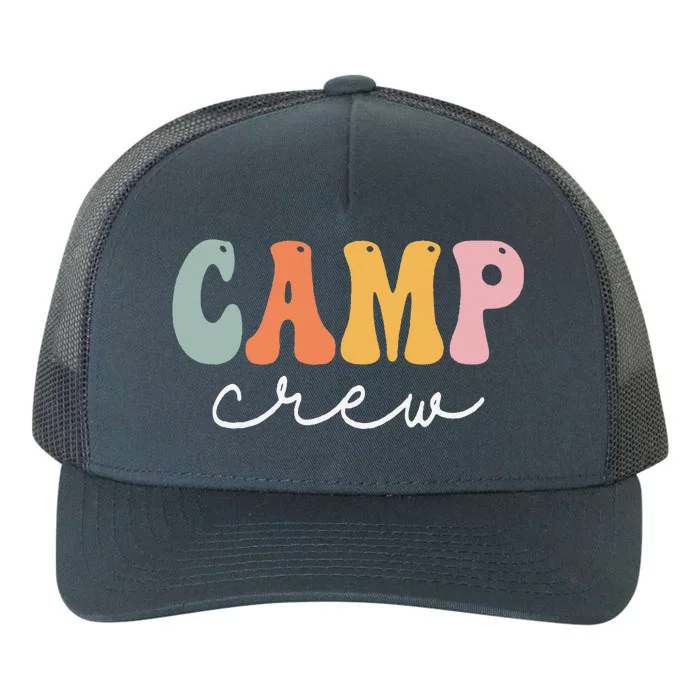 Camp Crew Retro Groovy Vintage Happy First Day Of School Yupoong Adult 5-Panel Trucker Hat