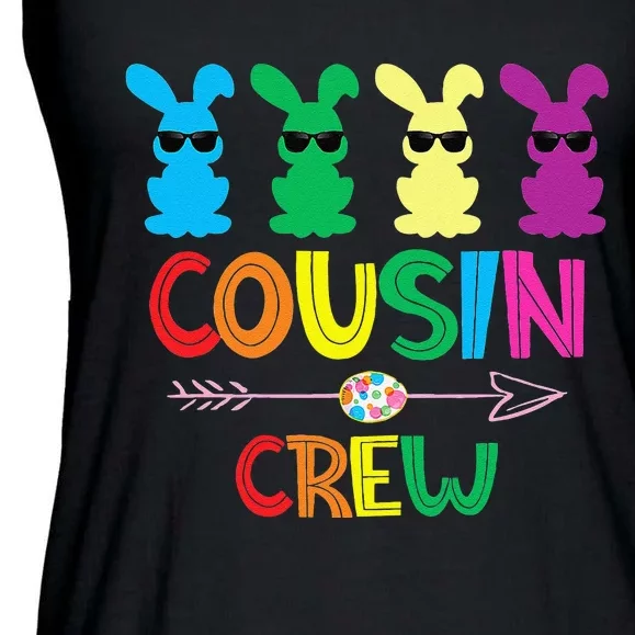 Cousin Crew Squad Bunny Rabbit Easter Day Party Matching Funny Ladies Essential Flowy Tank