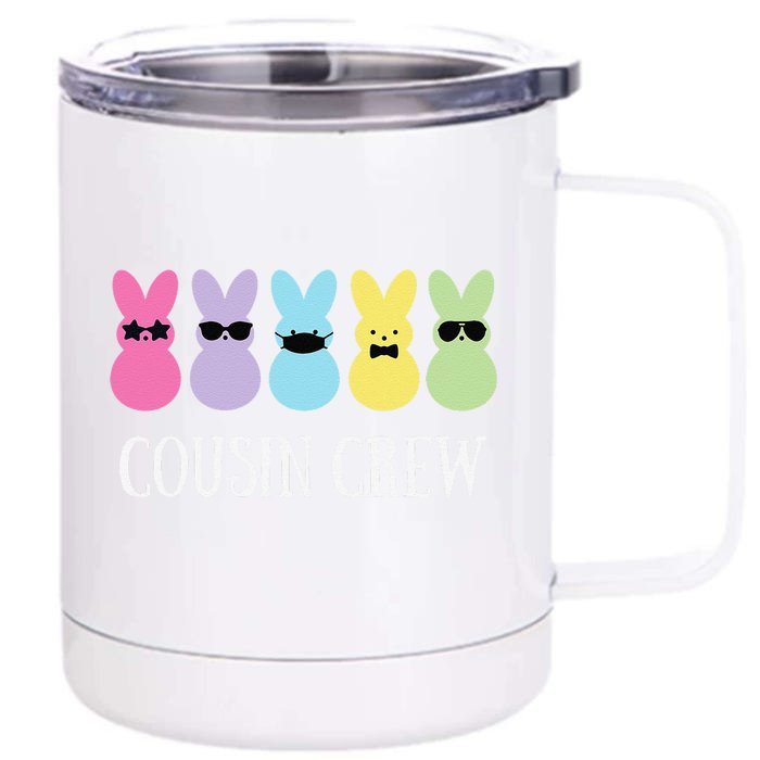 Cousin Crew Squad Bunny Rabbit Easter Day Party Matching Front & Back 12oz Stainless Steel Tumbler Cup