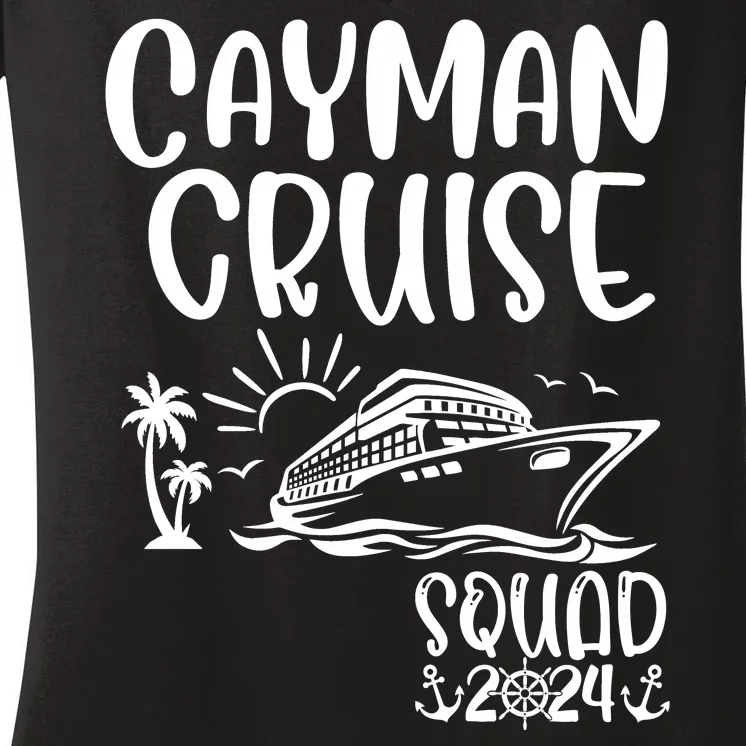 Cayman Cruise Squad 2024 Cayman Holiday Family Matching Women's V-Neck T-Shirt