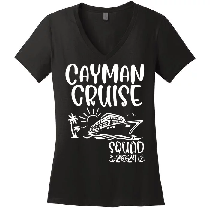 Cayman Cruise Squad 2024 Cayman Holiday Family Matching Women's V-Neck T-Shirt