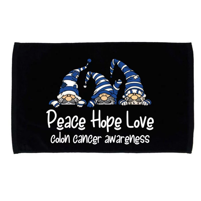 Colon Cancer Support Gnomes With Ribbon Colorectal Awareness Funny Gift Microfiber Hand Towel