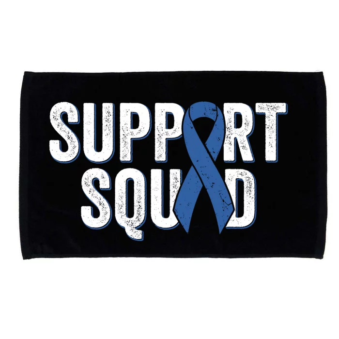 Colon Cancer Support Squad Blue Colorectal Awareness Ribbon Gift Microfiber Hand Towel