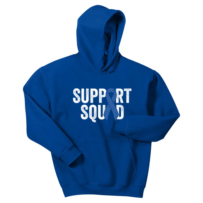 Colon Cancer Support Squad Blue Colorectal Awareness Ribbon Gift Kids Hoodie