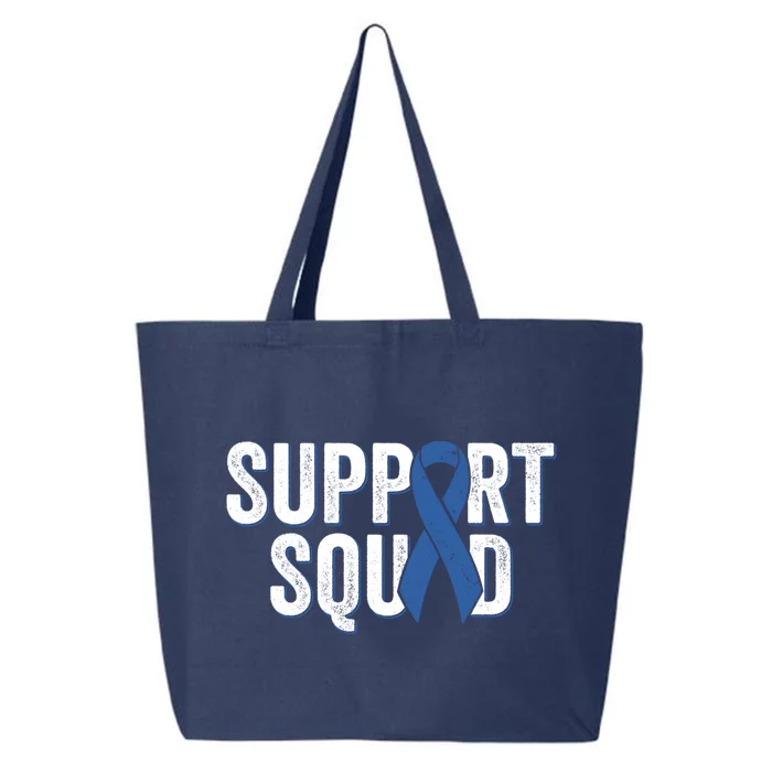 Colon Cancer Support Squad Blue Colorectal Awareness Ribbon Gift 25L Jumbo Tote