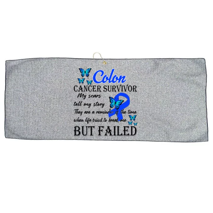 Colon Cancer Survivor My Scars Tell My Story Large Microfiber Waffle Golf Towel