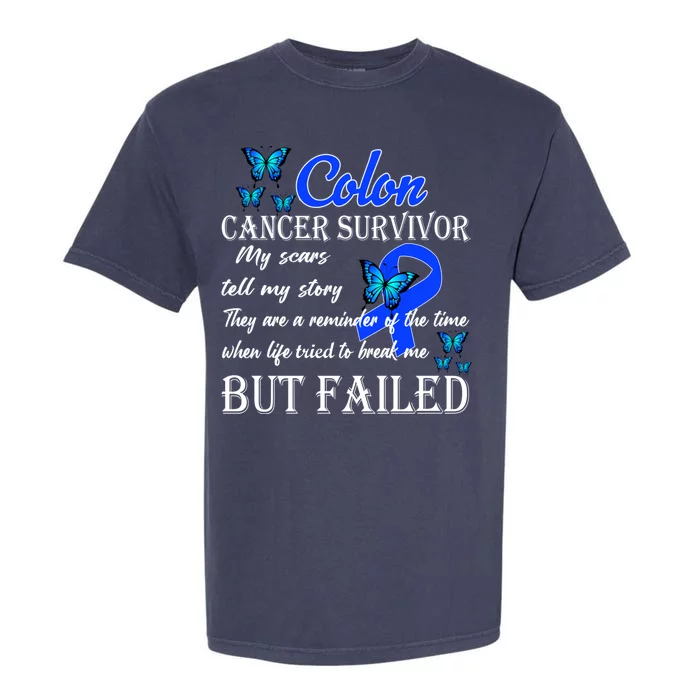 Colon Cancer Survivor My Scars Tell My Story Garment-Dyed Heavyweight T-Shirt