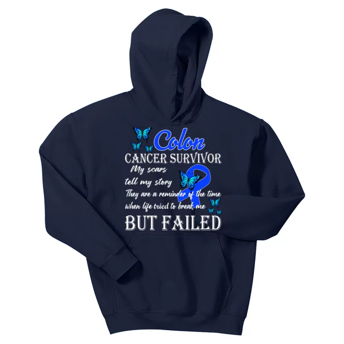 Colon Cancer Survivor My Scars Tell My Story Kids Hoodie