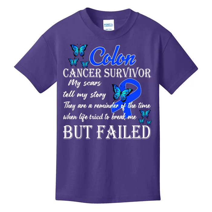 Colon Cancer Survivor My Scars Tell My Story Kids T-Shirt