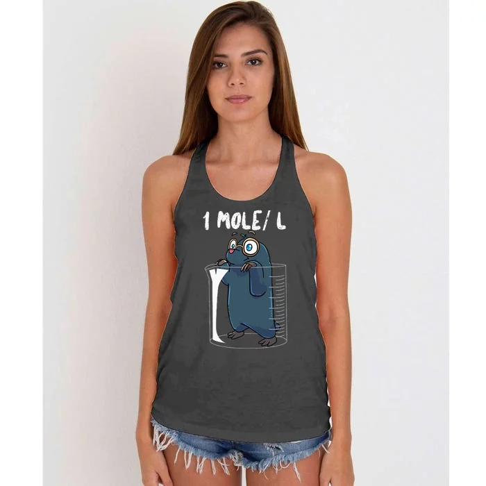 Chemistry Chemist Student Science Teacher Mole Women's Knotted Racerback Tank