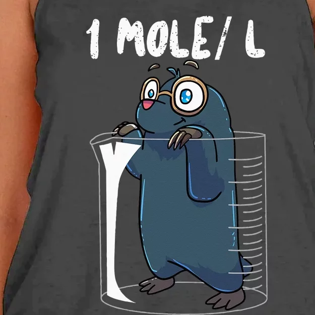 Chemistry Chemist Student Science Teacher Mole Women's Knotted Racerback Tank