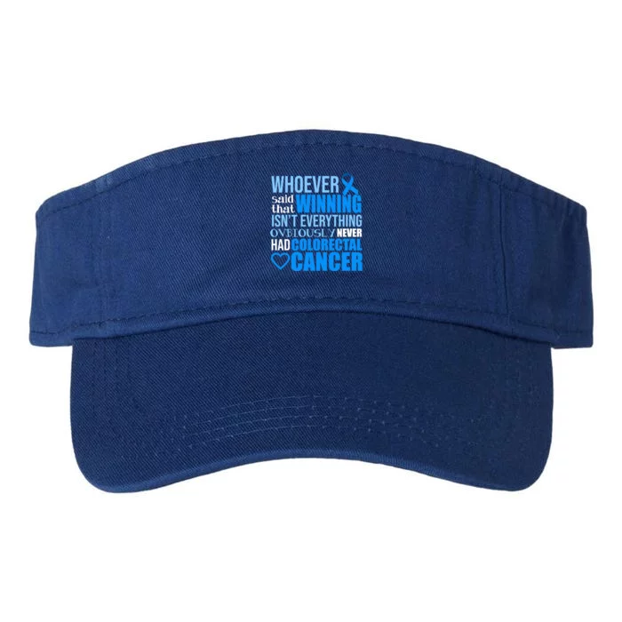 Colorectal Cancer Survivor Winning Crc Warrior Funny Gift Valucap Bio-Washed Visor