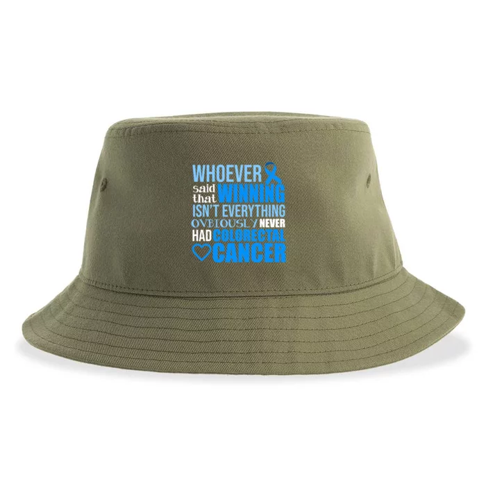 Colorectal Cancer Survivor Winning Crc Warrior Funny Gift Sustainable Bucket Hat