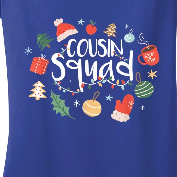 Christmas Cousin Squad Crew Matching Family Group Xmas Party Gift Women's V-Neck T-Shirt