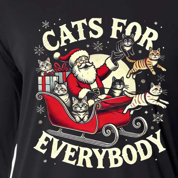 Christmas Cat Santa Cat Lover Christmas Cats For Everybody Cooling Performance Long Sleeve Crew