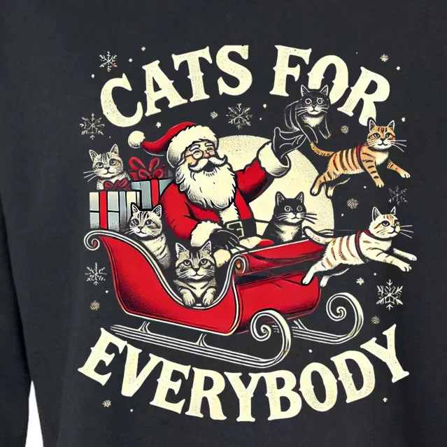 Christmas Cat Santa Cat Lover Christmas Cats For Everybody Cropped Pullover Crew