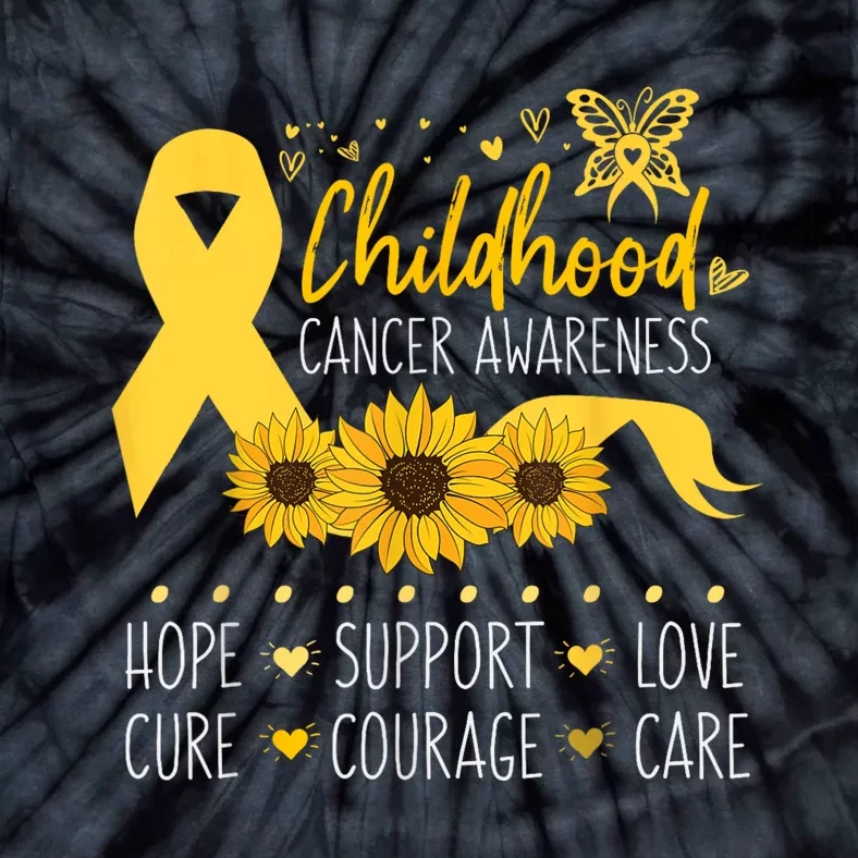 Childhood Cancer Support Family Childhood Cancer Awareness Tie-Dye T-Shirt