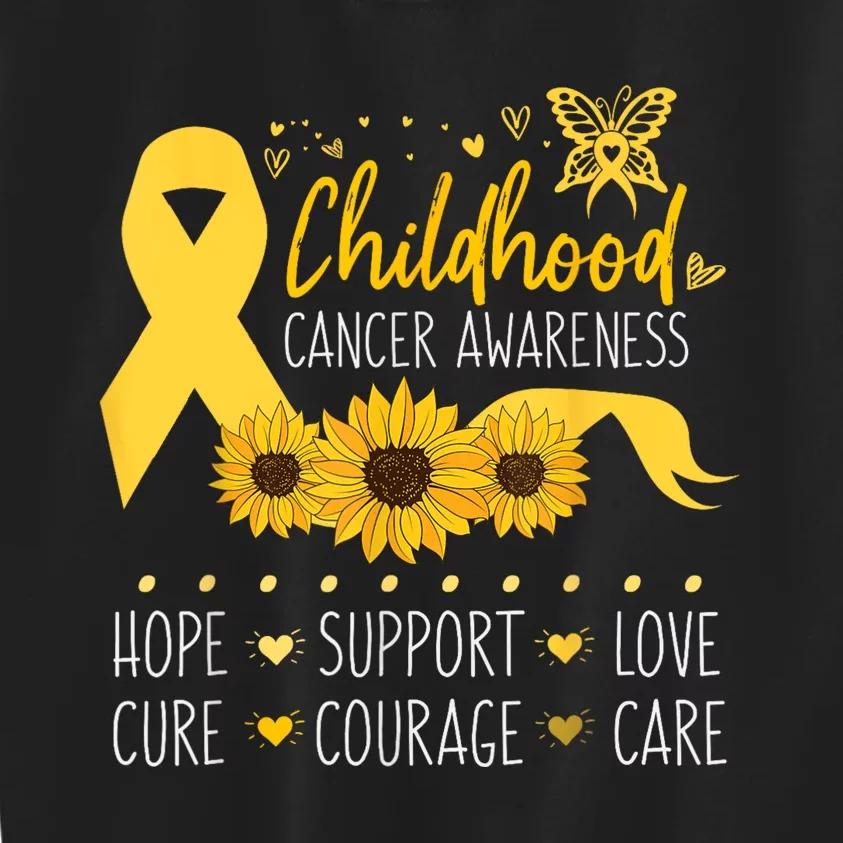 Childhood Cancer Support Family Childhood Cancer Awareness Kids Sweatshirt