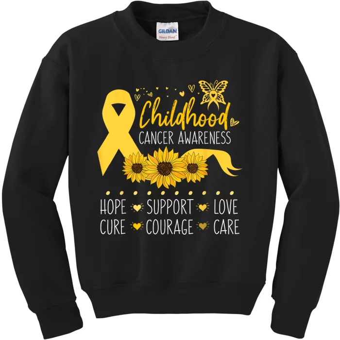 Childhood Cancer Support Family Childhood Cancer Awareness Kids Sweatshirt