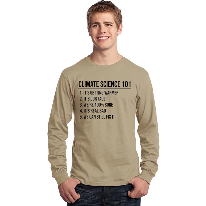 Climate Change Science 101 Earth Day Pro Environment Planet Tall Long Sleeve T-Shirt