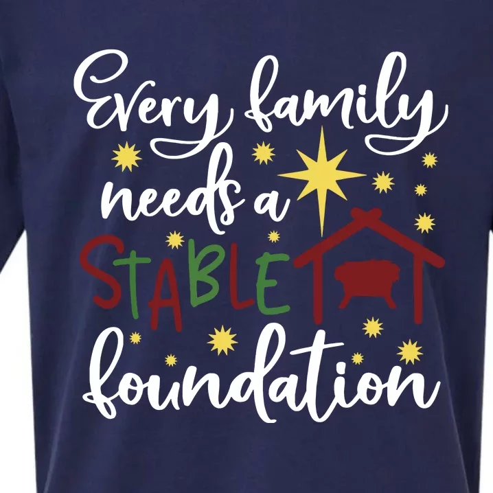 Christmas Christian Saying Religious Quote Family Xmas Gift Sueded Cloud Jersey T-Shirt