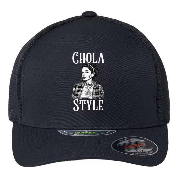 Chicana Chola Style Lowrider Clothes Mexican American Latina Flexfit Unipanel Trucker Cap