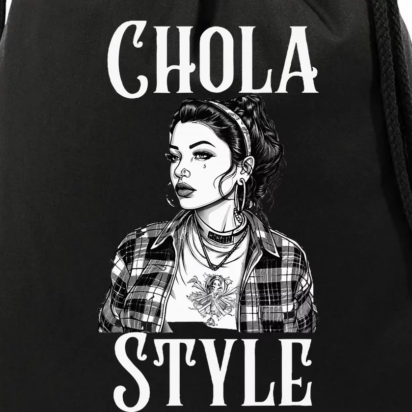 Chicana Chola Style Lowrider Clothes Mexican American Latina Drawstring Bag