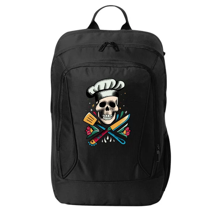 Cooking Chef Skull City Backpack