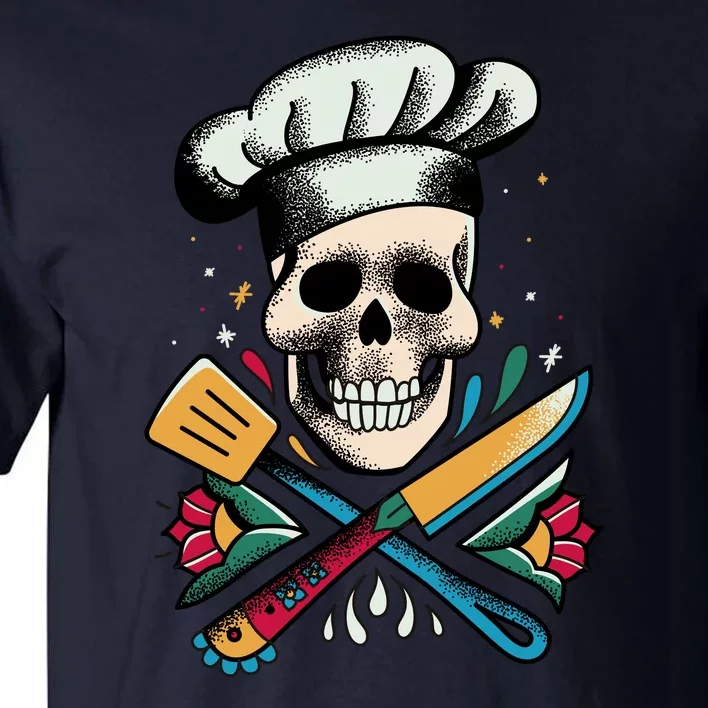 Cooking Chef Skull Tall T-Shirt