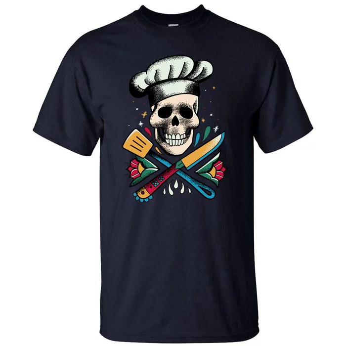 Cooking Chef Skull Tall T-Shirt