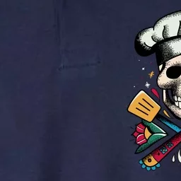 Cooking Chef Skull Softstyle Adult Sport Polo